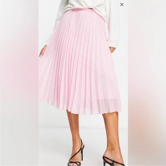 ASOS pink pleated midi skirt - Picture 3 of 12